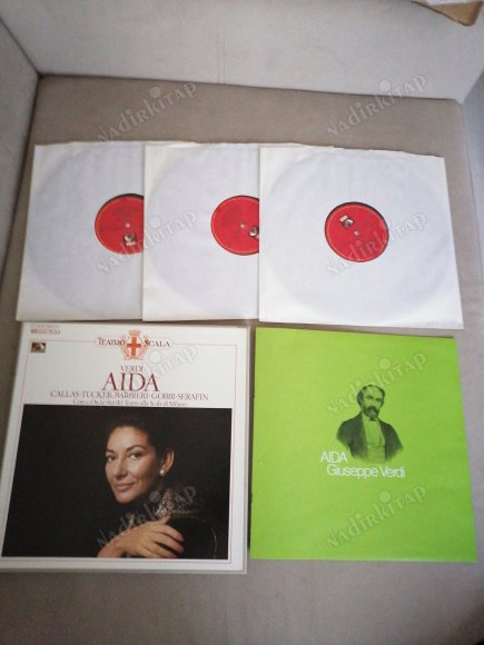 MARIA CALLAS - AIDA  (VERDI ) - ALMANYA  DÖNEM BASKI 3XLP BOX SET PLAK (8 SAYFA INSERTİYLE BERABER)