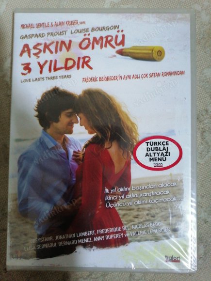 AŞKIN ÖMRÜ 3 YILDIR / LOVE LASTS THREE YEARS  - BİR FREDERIC BEIGBEDER  FİLMİ - 98 DAKİKA TÜRKİYE BASIM -  DVD  FİLM - AÇILMAMIŞ AMBALAJINDA