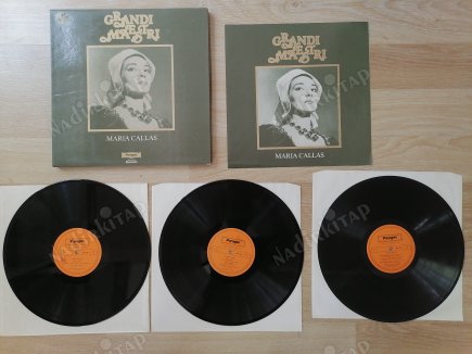 MARIA CALLAS - GRANDI MAESTRI - 1981 İTALYA  BASKI 3XLP BOX SET PLAK ( 4 SAYFA İNSERTİYLE BERABER )