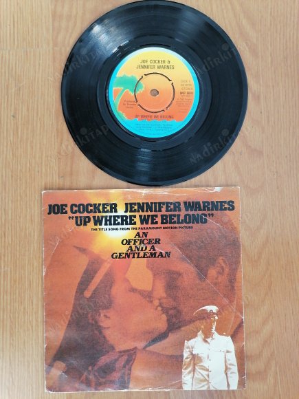 JOE COCKER - AN OFFICER AND A GENTLEMAN SOUNDTRACK - UP WHERE WE BELONG  1982   İNGİLTERE   BASIM  45 LİK PLAK