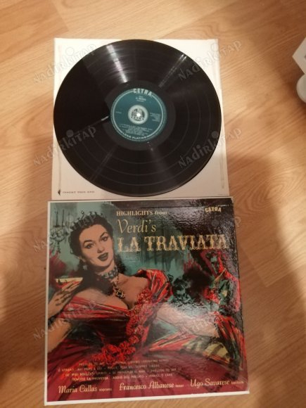 MARIA CALLAS / ALBENESE / SAVARESE / SANTINI - HIGHLIGHTS FROM LA TRAVIATA  - 1961 USA BASIM LP