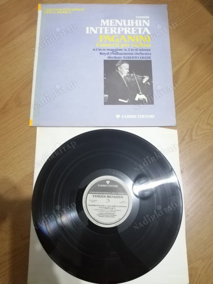 PAGANINI / YEHUDI MENUHIN - ROYAL FİLARMONİ ORKESTRASI - Concerti Per Violino N.1 In Re Maggiore - N.2 In Si 1980 İTALYA BASIM 33 LÜK LP  PLAK