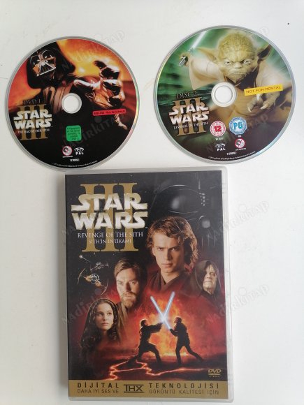 STAR WARS - EPISODE III  - REVENGE OF THE SITH ( SITH’İN İNTİKAMI  )   - 136 DAKİKA + EXTRAS   2 DISC LİK DVD FİLM  -134 DAKİKA TÜRKİYE BASIM DVD FİLM