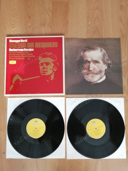 GUISEPPE VERDI - HERBERT VON KARAJAN - MESSA DA REQUIEM - 1972 ALMANYA BASIM 2 LP LİK  BOX SET PLAK