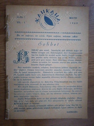 KAHKAHA  - YIL:1 SAYI :7 - MAYIS  1949 - CİLTTEN ÇIKMADIR