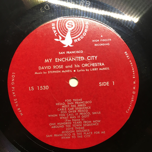 San Francisco: My Enchanted City - 1958 Amerika Basım 33Lük LP Plak