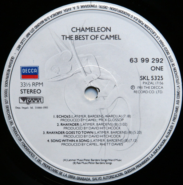 CAMEL - Chameleon /The Best Of Camel -  1981 İspanya Basım  LP 33 LÜK PLAK