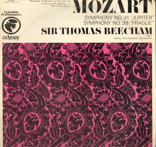 Mozart/ Sir Thomas Beecham- Symphony No.41Jupiter/ Symphony No.8 Pragu -1967 Amerika Basım 33Lük LP