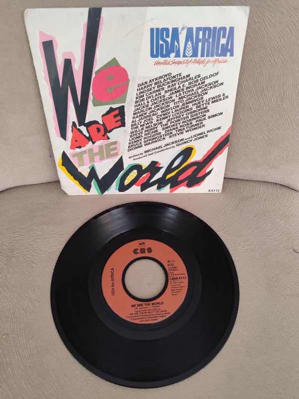 USA FOR AFRICA - We Are The World -1985 Fransa Basım 45 lik Plak 