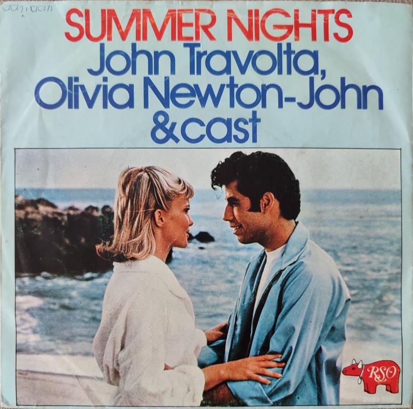 John Travolta / Olivia Newton_John - Summer Nights -1978 Fransa Basım 45 lik Plak 2. el