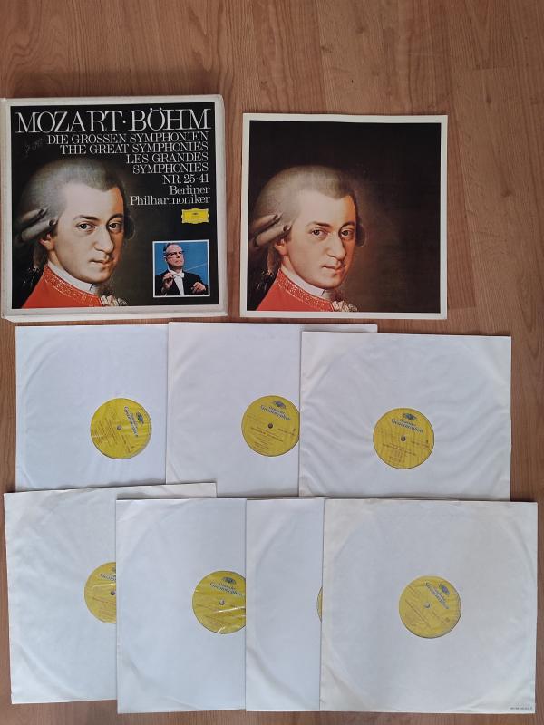 MOZART The Great Symphonies Nr. 25-41 - Böhm/Berlin Filarmoni - 1974 Almanya Basım 7 LP’lik Box Set