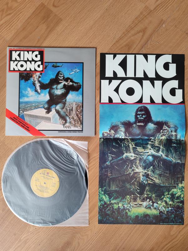 KING KONG - John Barry - Soundtrack - 1976 İngiltere Basım LP Plak - POSTERLİ - Temiz 2. el