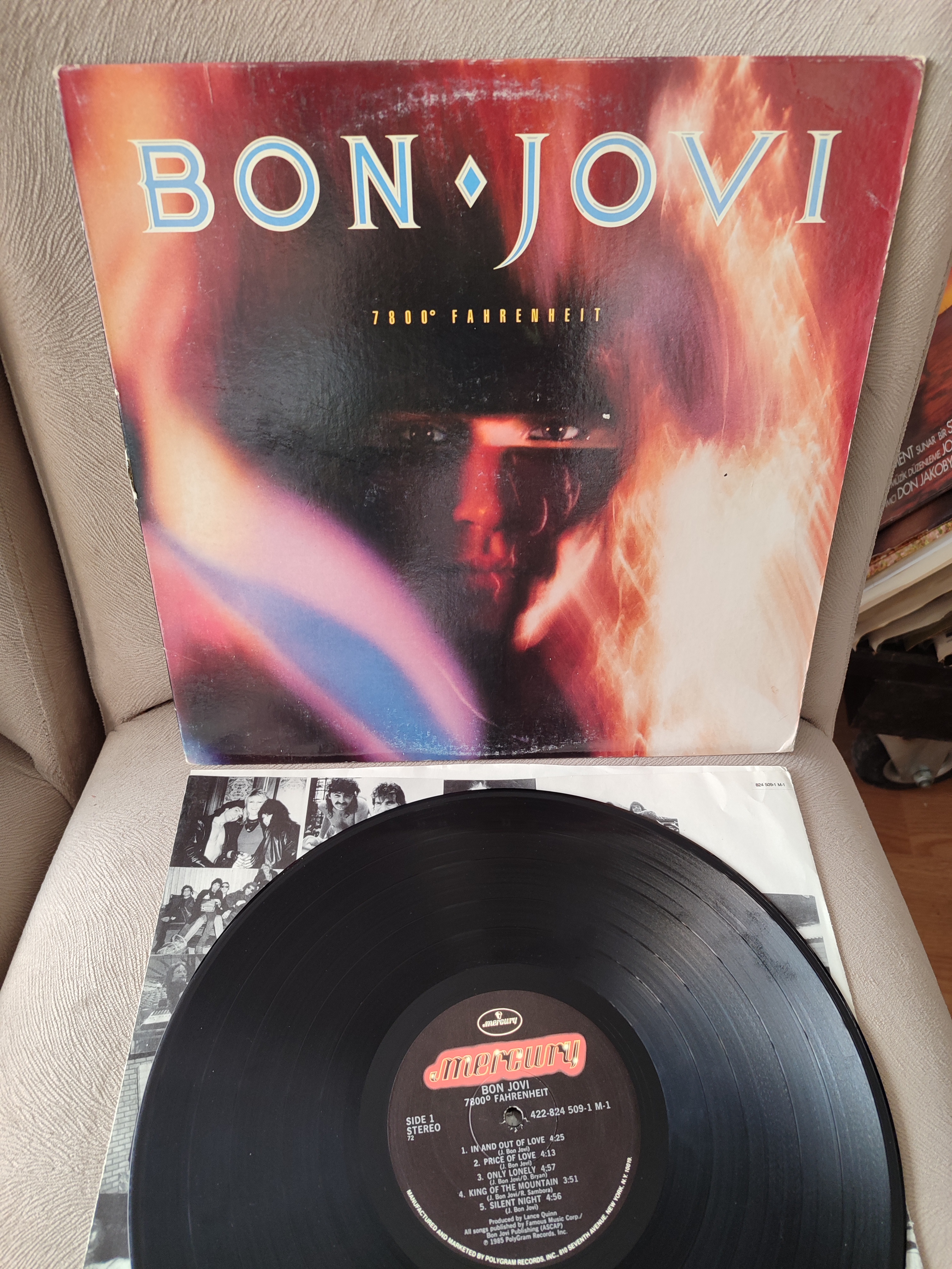 BON JOVI - 7800° Fahrenheit - 1985 USA  Basım - 33 lük LP Plak Albüm 2. el