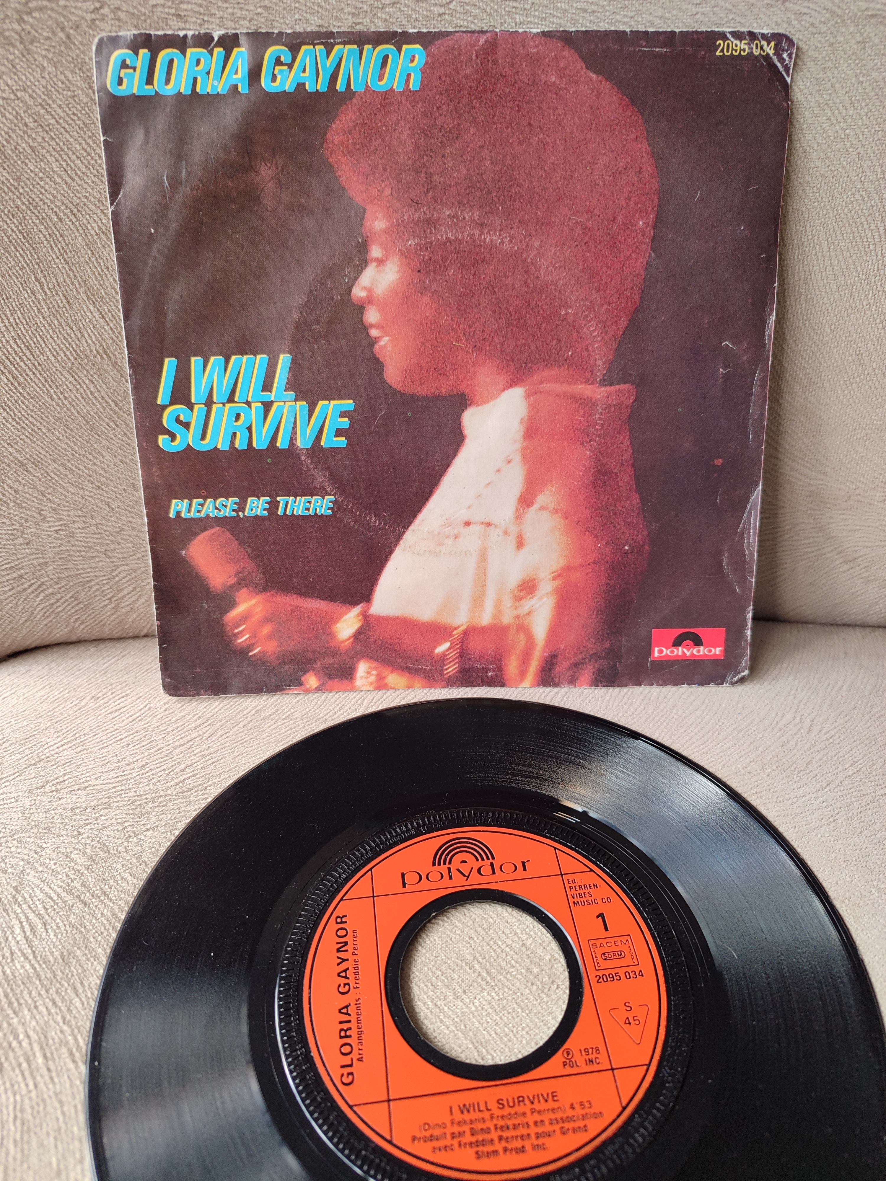 GLORIA GAYNOR - I Will Survive - Fransa 1978 Basım  45lik Plak 2. el