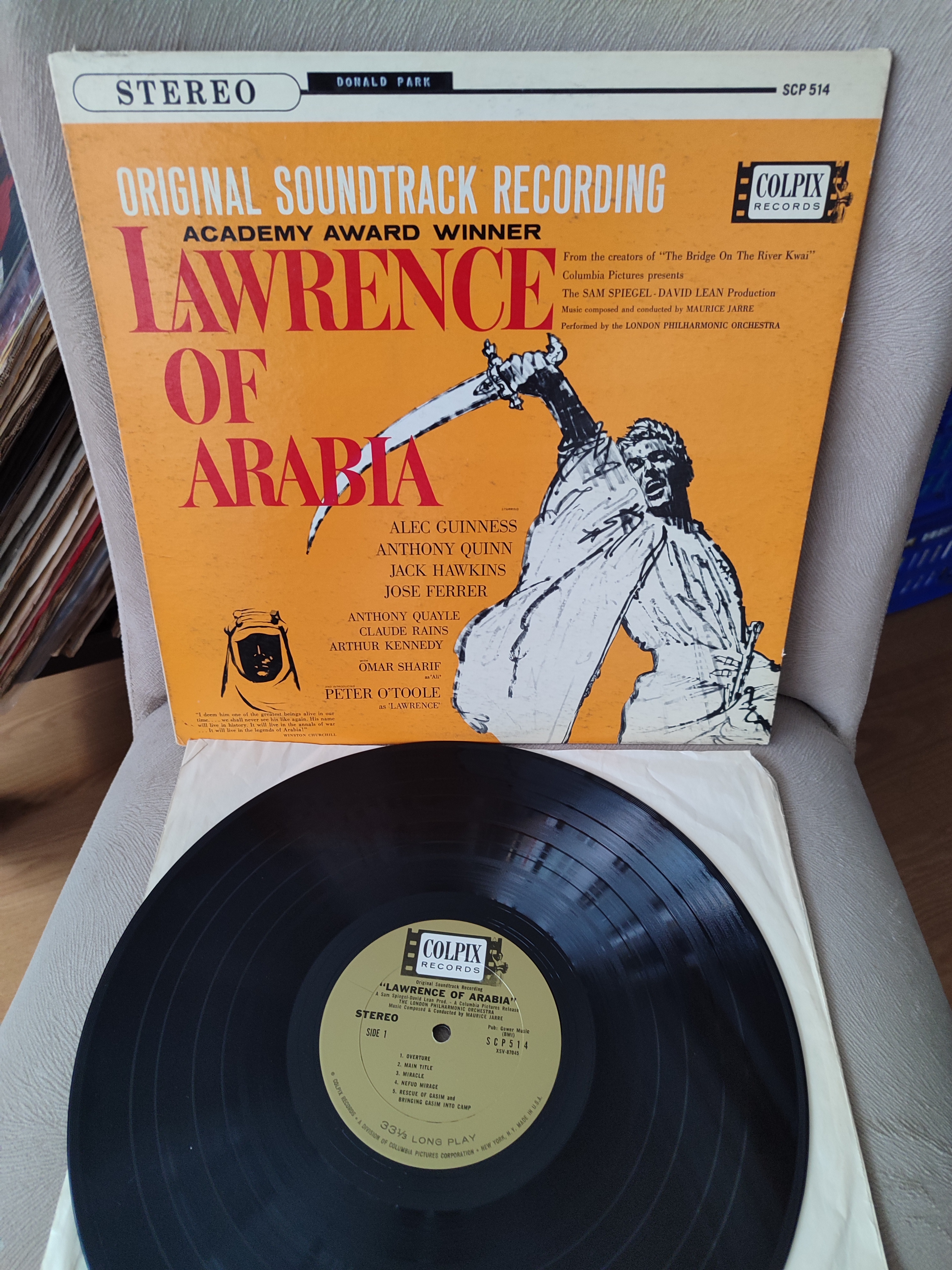 LAWRENCE OF ARABIA - Maurice Jarre - Soundtrack - 1962 USA Basım LP Plak 2.EL