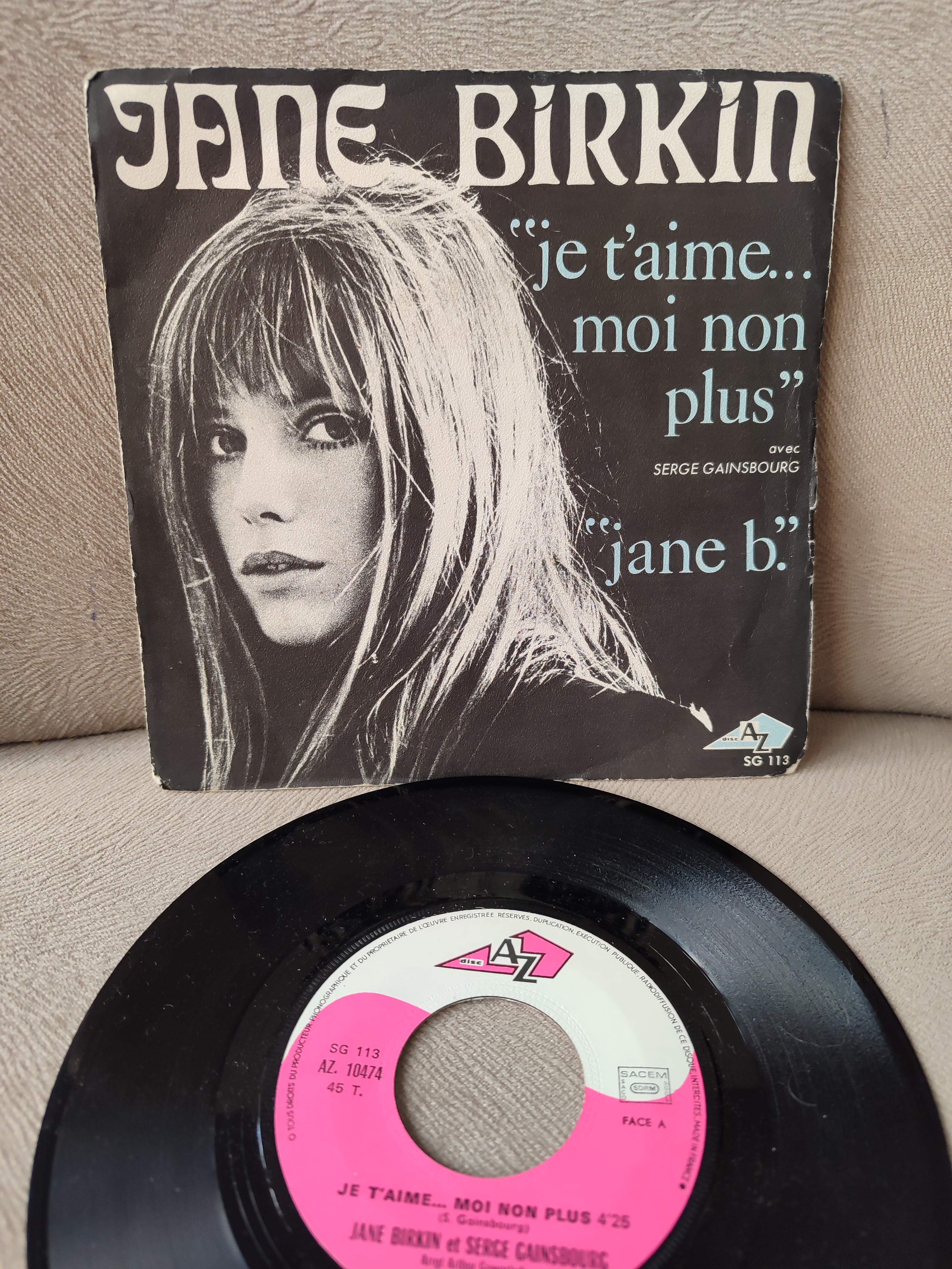 JANE BIRKIN - Je T’aime... Moi Non Plus / Jane B. -1969 Fransa Basım 45lik Plak 2.EL