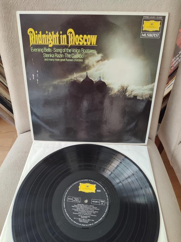 MIDNIGHT IN MOSCOW - The Don Cossack Choir Serge Jaroff - 1981 Almanya Basım LP Plak 2..el