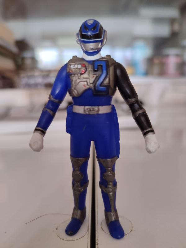 Japon Super Sentai Dekaranger Deka Blue Swat Mode  Figürü - 9 cm  Boyunda 2004 Bandai Yapımı 2.el