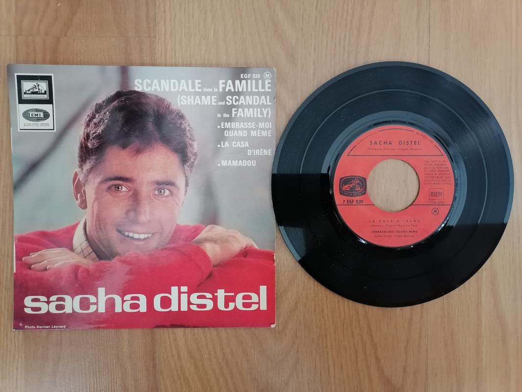 SACHA DISTEL - LA CASA D’IRENE 1965 Fransa Basım EP 4 Parçalık Plak /Erkut Taçkın Beyaz Ev Orjinali