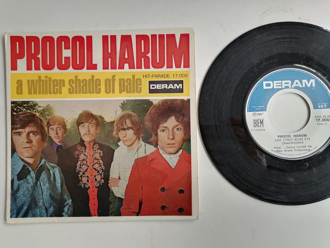 PROCOL HARUM - A WHITER SHADE OF PALE / LIME STREET BLUES -  1967 FRANSA BASIM 45 LİK PLAK