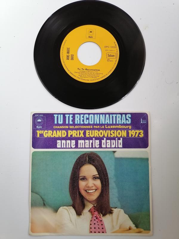 ANNE MARIE DAVID - TU TE RECONNAITRAS - 1973 HOLLANDA BASIM 45 LİK PLAK -1973 EUROVISION 1.Sİ