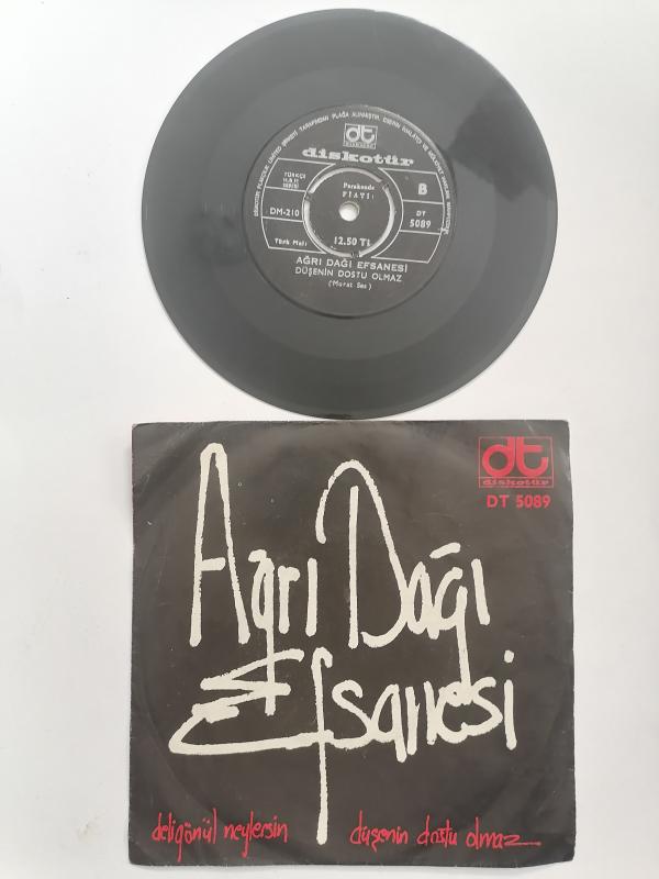 AĞRI DAĞI EFSANESİ - DELİ GÖNÜL NEYLERSİN / DÜŞENİN DOSTU OLMAZ - 1972 TÜRKİYE BASIM 45 LİK PLAK