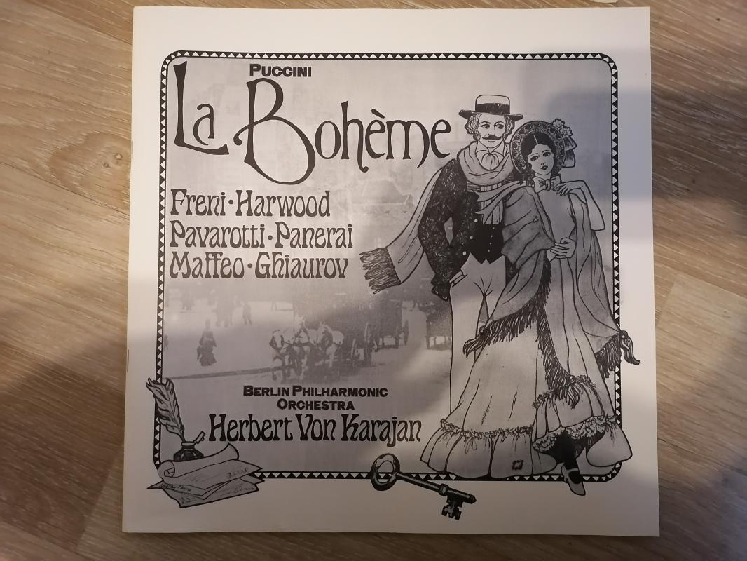 PUCCINI - LA BOHEME - KARAJAN  / PAVAROTTI / FRENI / GHIAUROV - 1980 ALMANYA BASIM 2xLP BOX SET 