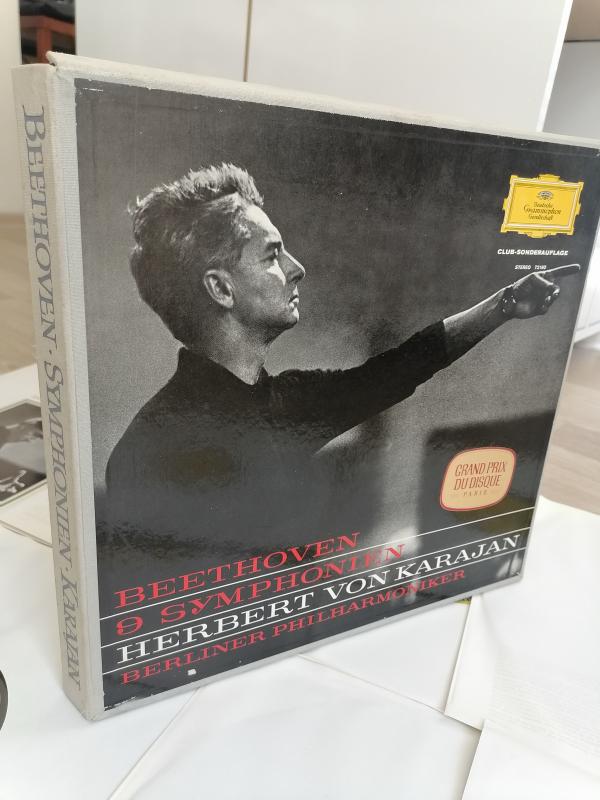 BEETHOVEN ‎– KARAJAN & BERLIN FILARMONI - 9 SYMPHONIEN - 1964 ALMANYA  BASKI 7XLP BOX SET 7 ADET PLAK