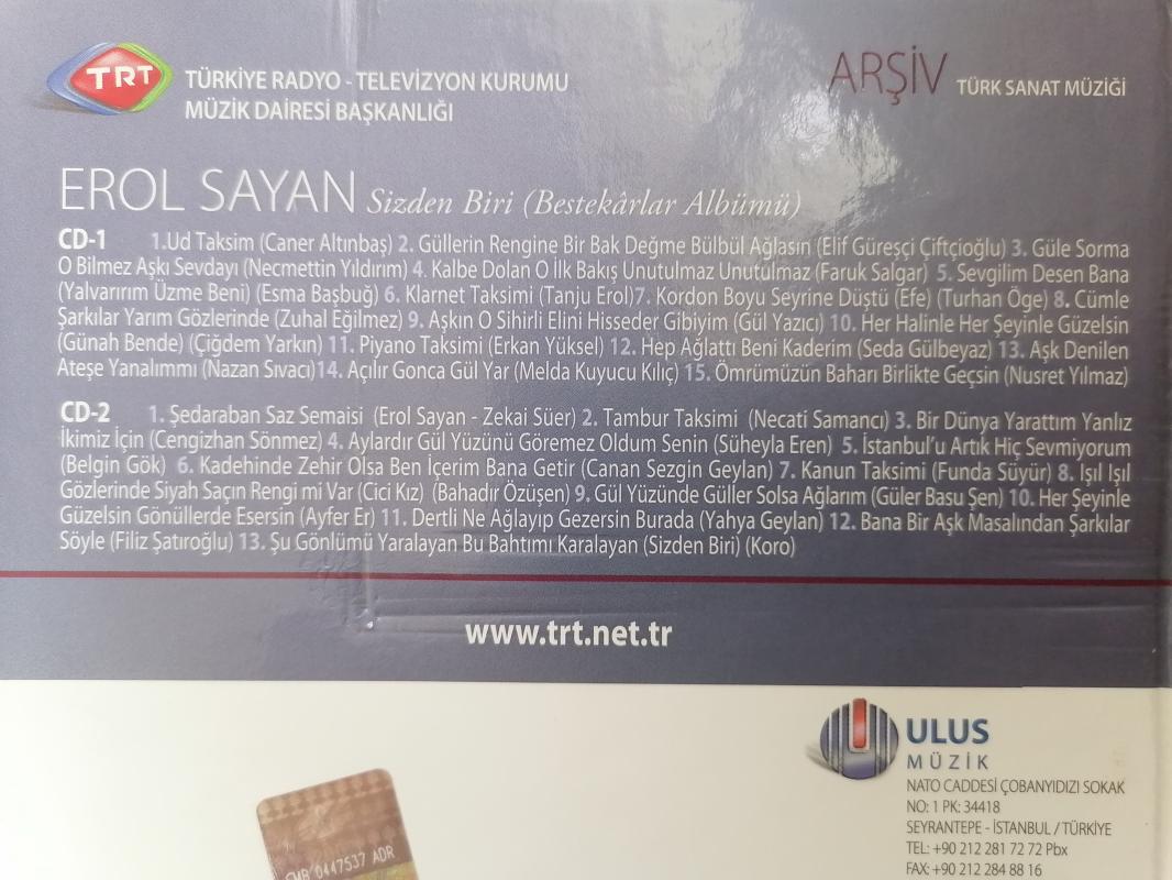 TRT Arşiv Serisi 52 / Bestekarlar Albümü - EROL SAYAN / Sizden Biri - CD ALBÜM