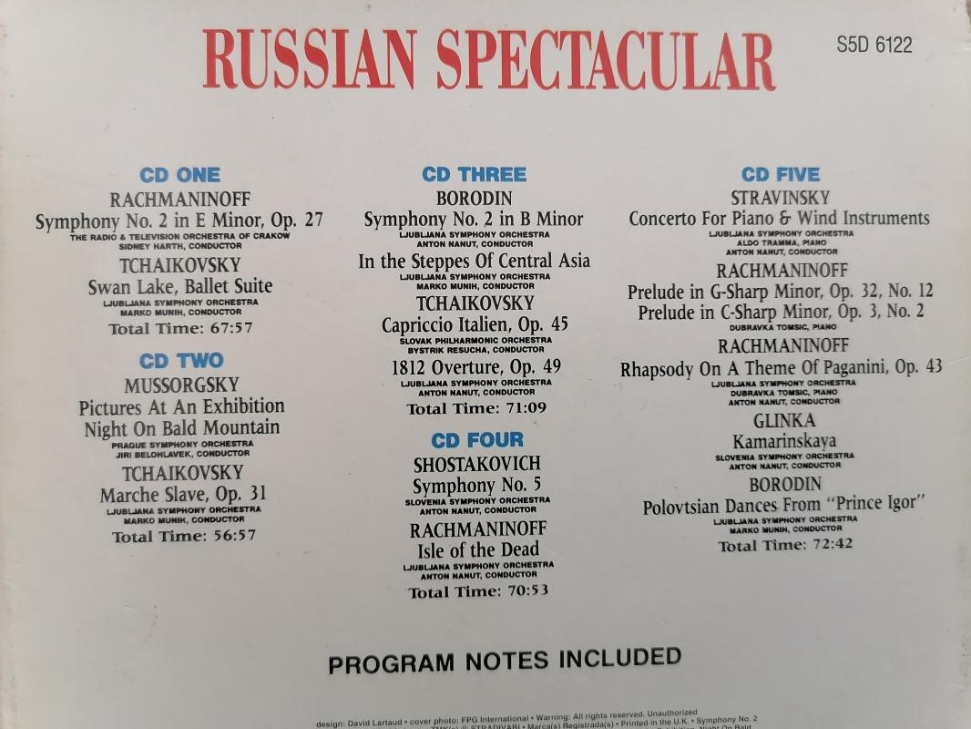 RUSSIAN SPECTACULAR - 5 CD SET - 1992 İngiltere Basım CD Albüm - Özel Kutusunda