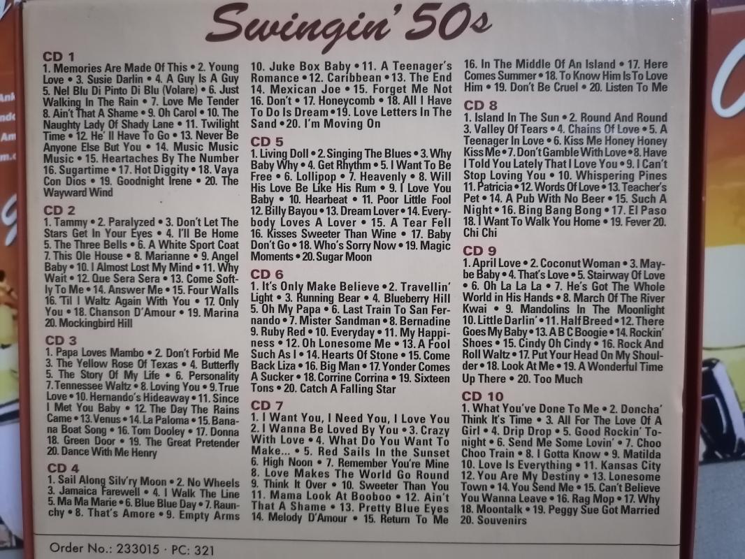 SWINGING 50s - 10 CD LİK SET  - 2011 Avrupa  Basım CD Seti Orjinal Kutusunda