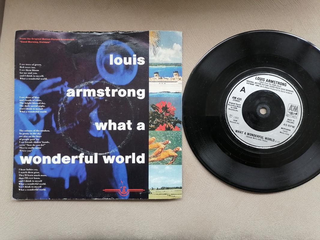 LOUIS ARMSTRONG - What A Wonderful World  - 1988 İngiltere Basım 45 LİK PLAK