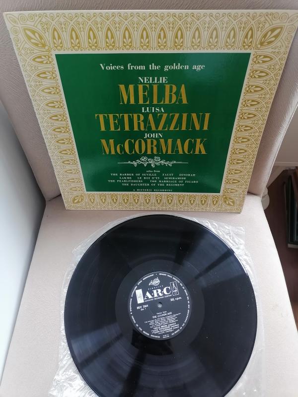 MELBA / TETRAZZINI / McCORMACK - 1963 İngiltere Basım LP Albüm- 33 LÜK PLAK