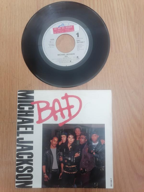 MICHAEL JACKSON - BAD- 1987 HOLLANDA  BASIM 45 LİK PLAK