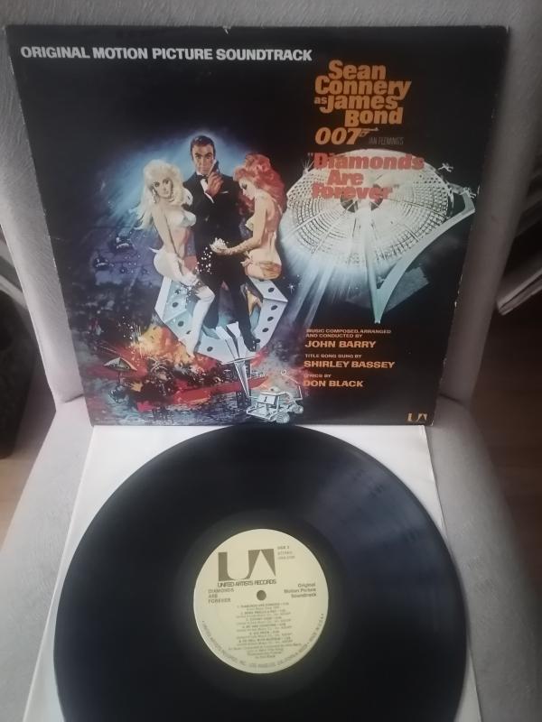 007 JAMES BOND / Diamonds Are Forever  - Soundtrack - 1971 USA  Basım - 33lük LP Plak Albüm 2. el