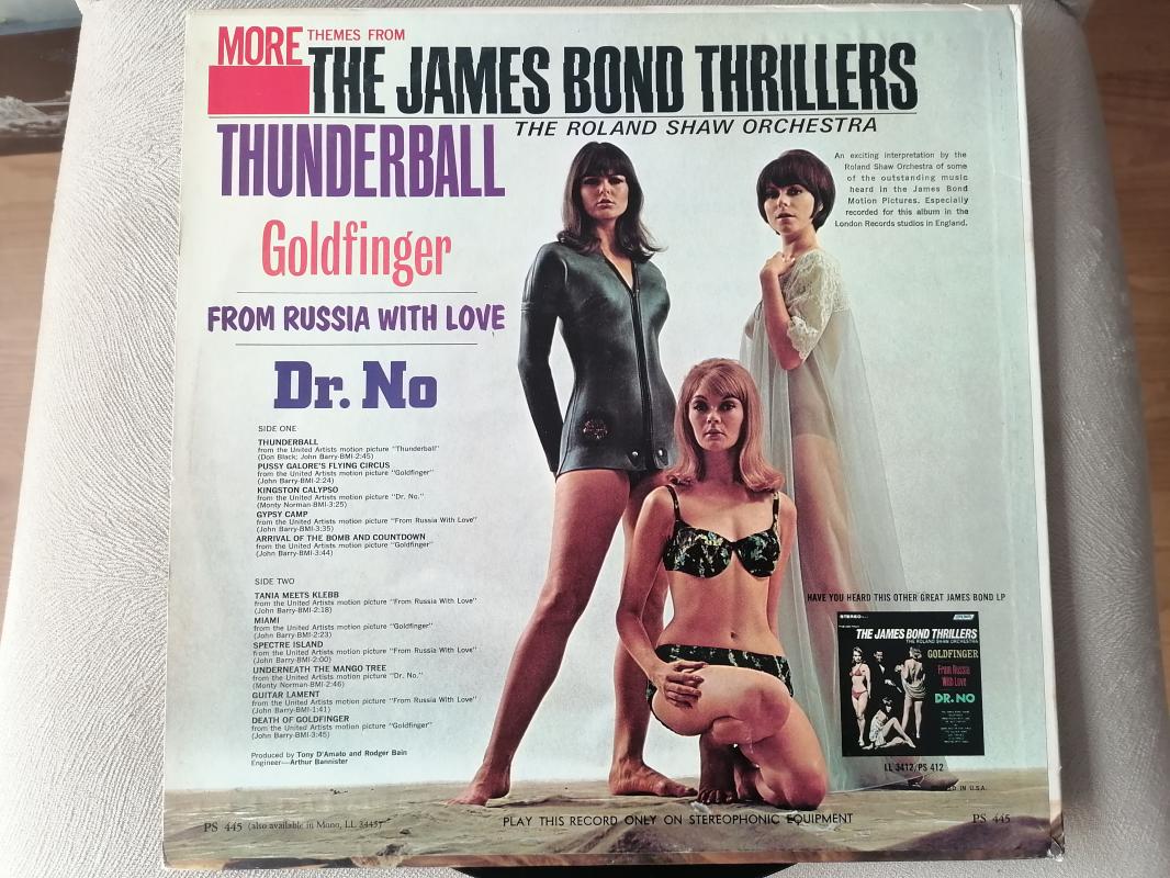 JAMES BOND Thrillers / James Bond Film Müzikleri - 1965 USA Basım - 33lük LP Plak Albüm 2. el