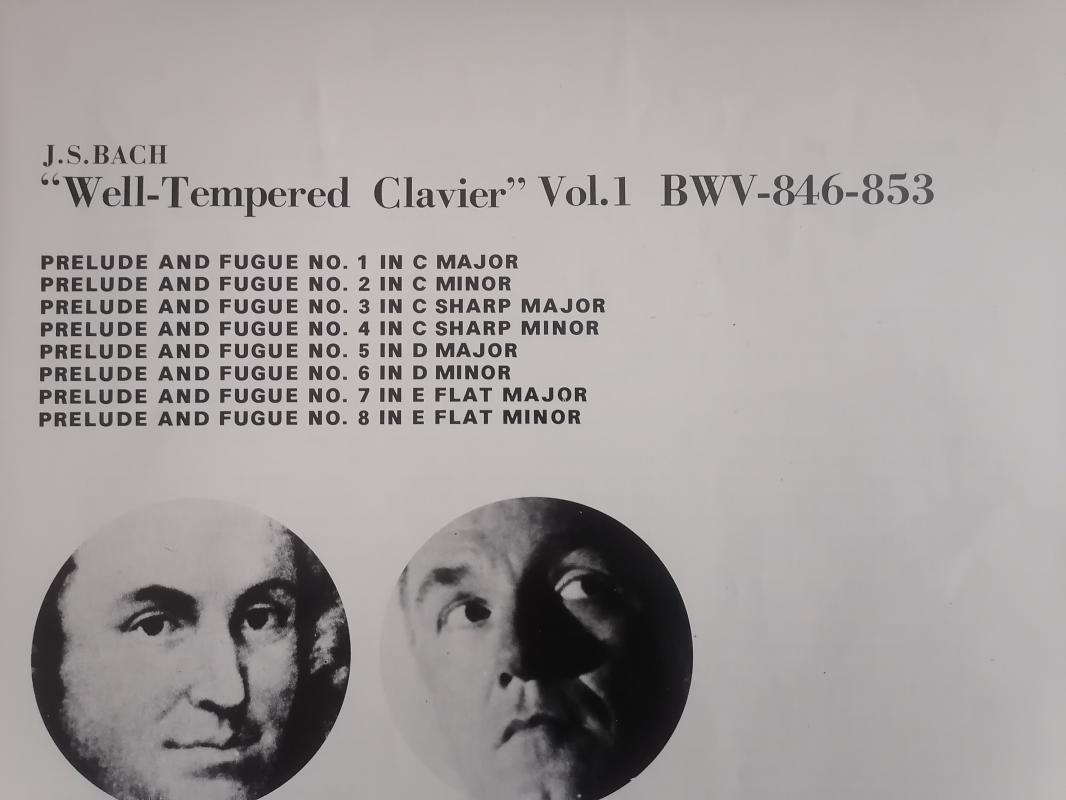 J.S. BACH Well-Tempered Clavier Vol.1 BWV 846-853 - 1970  Japonya Basım  LP Plak Albüm Obi’li 2. EL