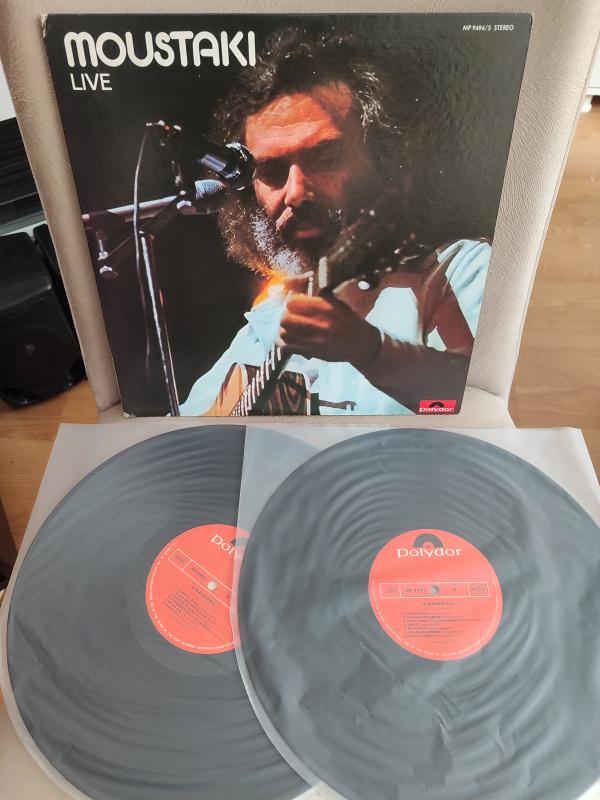 GEORGES MOUSTAKI - Live En Bobino  1975 Japonya Basım - DOUBLE LP Plak Albüm - Obi’siz 2. EL