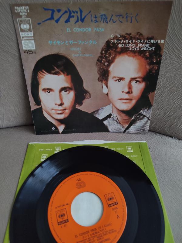 SIMON & GARFUNKEL - El Condor Pasa -  1972 Japonya Basım 45lik Plak 2. el