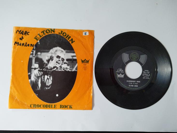 Elton John – Crocodile Rock-1972 BELÇİKA BASIM 45 LİK PLAK.TEK KAPAK