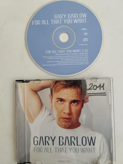 Gary Barlow – For All That You Want - 1999  Avrupa Basım 2. El  CD, Single, Promo