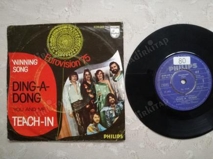 TEACH IN - DING A DONG - 1975 TÜRKİYE BASIM 45 LİK PLAK(1975 EUROVISION 1.Sİ)