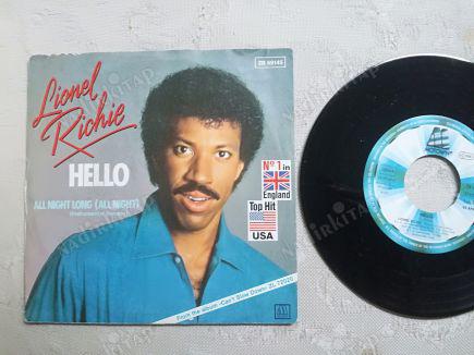 LIONEL RICHIE - HELLO/ALL NIGHT LONG(INSTRUMENTAL)- 1983 ALMANYA BASIM 45 LİK PLAK