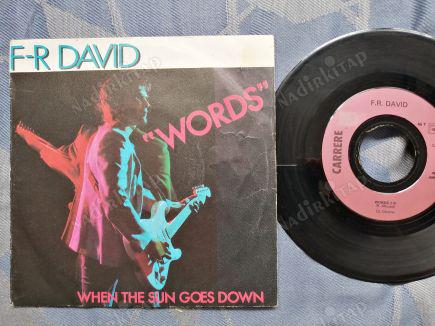 F-R DAVID - WORDS- 1982 FRANSA BASIM 45 LİK PLAK