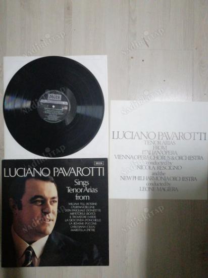 LUCIANO PAVAROTTI - SINGS TENOR ARIAS FROM ITALIAN OPERA - 1971 İNGİLTERE BASIM  LP ALBÜM- 33 LÜK *DÖNEM BASKI*PLAK -4 SAYFALIK LİBRETTOSUYLA BERABER