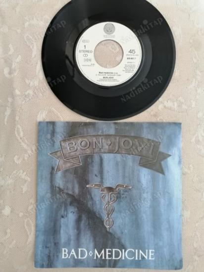 BON JOVI - BAD MEDICINE 1988 HOLLANDA  BASIM 45 LİK PLAK