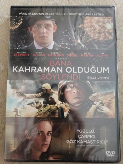 BANA KAHRAMAN OLDUĞUM SÖYLENDİ- BILL LYNN’S LONG HALFTIME WALK - KRISTEN STEWART 108 DAKİKA + EXTRAS   -TÜRKİYE BASIM DVD FİLM - AÇILMAMIŞ AMBALAJINDA