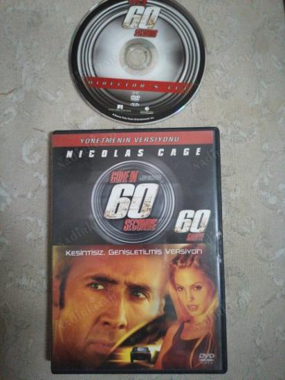 60 SANİYE ( GONE IN 60 SECONDS )   -  NICHOLAS CAGE / ANGELINA JOLIE   -  122  DAKİKA+EXTRAS  -TÜRKİYE BASIM DVD FİLM