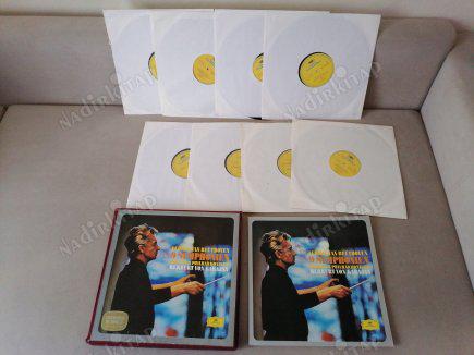 BEETHOVEN ‎– KARAJAN & BERLIN FILARMONI - 9 SYMPHONIEN - 1-9 SENFONILERİN TAMAMI - 1963 ALMANYA BASKI  BOX SET 8 ADET PLAK