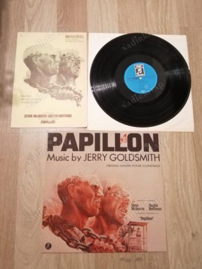 JERRY GOLDSMITH -PAPILLON - SOUNDTRACK ALBÜM  - 1973 ALMANYA  BASIM 33 LÜK LP ALBÜM (10 SAYFALIK ALMANCA EFEMERA)